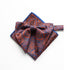 Blue & Orange Paisley Long-Tail Bow Tie & Pocket Square Set