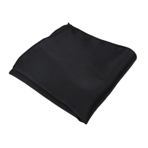 Black Oversized Satin Bow Tie & Pocket Square Set