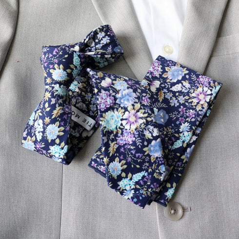 Ollie Purple Floral Pocket Square