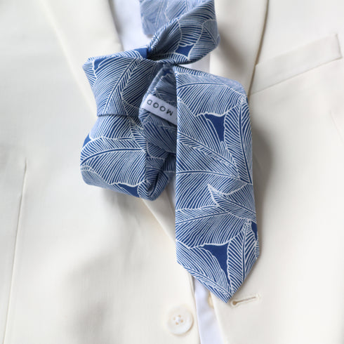 Palm Blue Floral Skinny Tie
