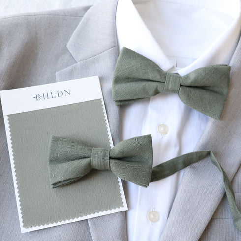 Moss Green Solid Adult Pre-Tied Bow Tie