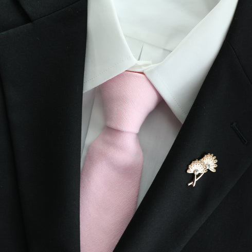 Tickled Pink Solid Cotton Slim Tie