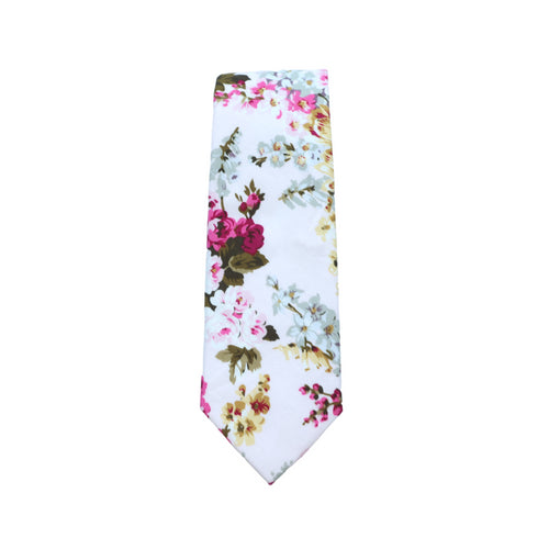 Camila Pink Floral Skinny Tie