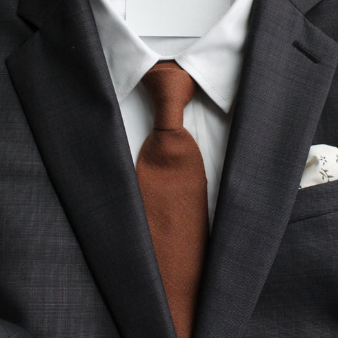 Brown Solid Skinny Tie