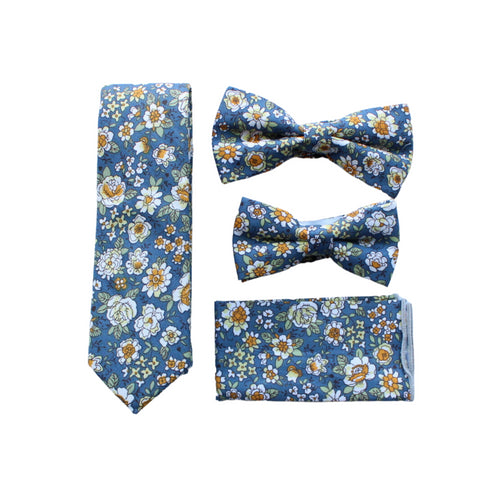 Chandler Blue & Yellow Floral Skinny Tie