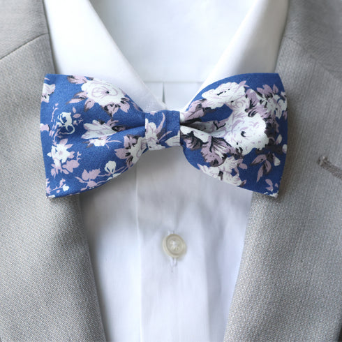 Levi Blue Floral Bow Tie