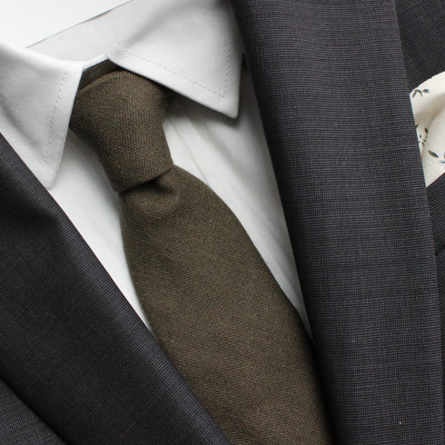 Olive Green Solid Skinny Tie