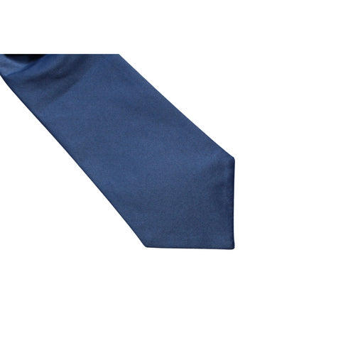Blue Solid Ruche Cravat