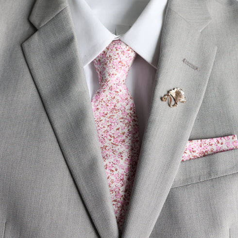 Blaine Pink Floral Skinny Tie
