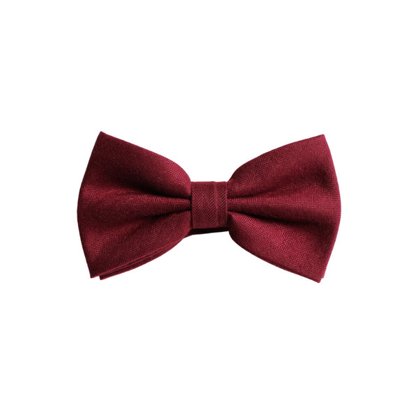 Burgundy Solid Cotton Bow Tie