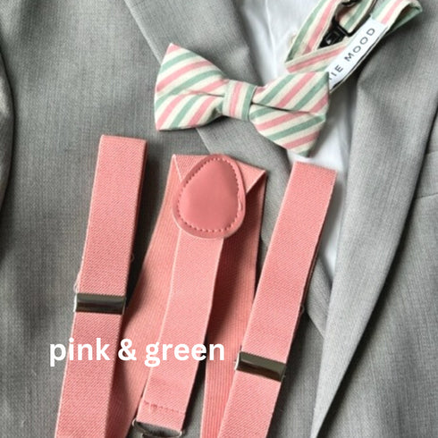 Plaid Kids Bow Tie & Suspender Set