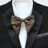 Blue & Gold Paisley Long-Tail Bow Tie