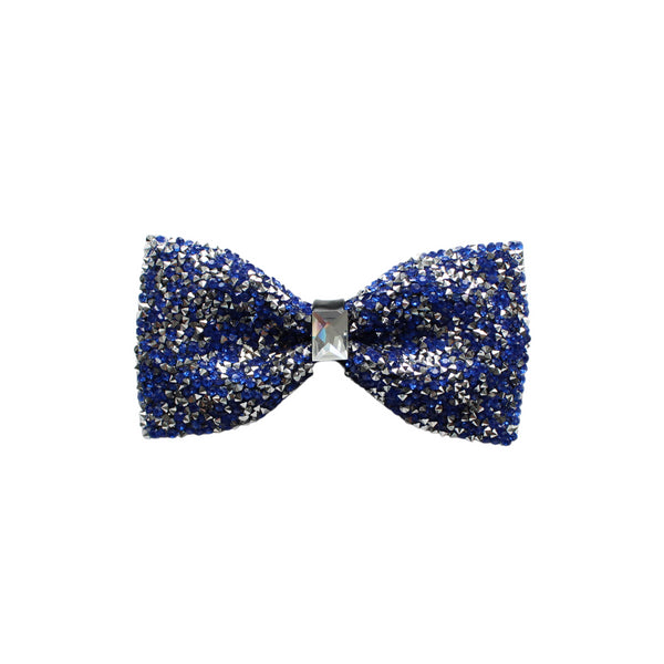 Sapphire Blue Rhinestone Crystal Bow Tie