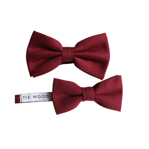 Burgundy Solid Cotton Bow Tie