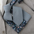 Dusty Blue Solid Front with Floral Print Tail Tie