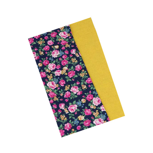 Sunshine Two-Tone Marigold Yellow Solid Front & Floral Pocket Square