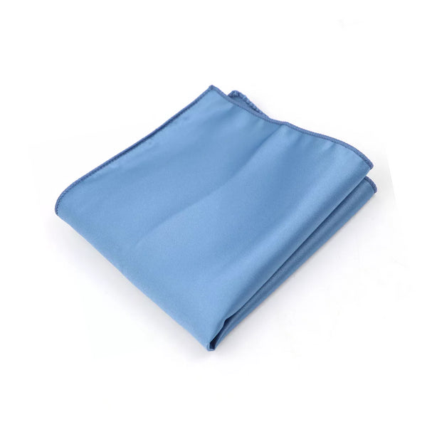Steel Blue Solid Satin Pocket Square
