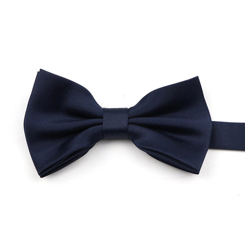 Marine Dark Blue Satin Bow Tie