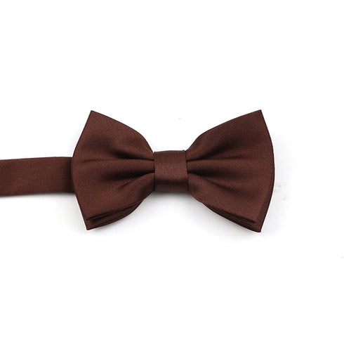 Chocolate Brown Satin Adult Pre-Tied Bow Tie