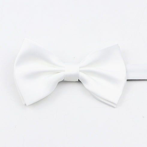 Diamond White Satin Bow Tie