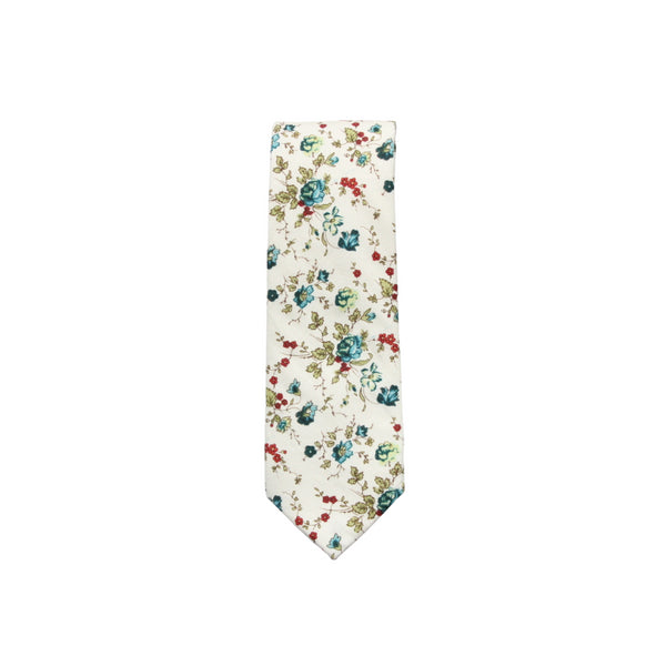 Florence Cream Floral Skinny Tie