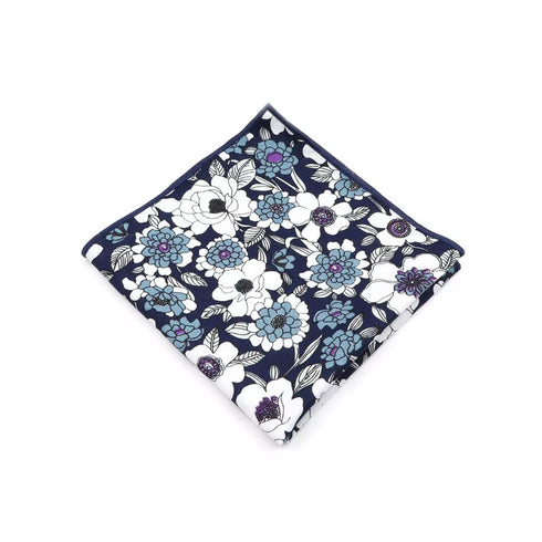 Stetson Blue Floral Skinny Tie & Pocket Square Set