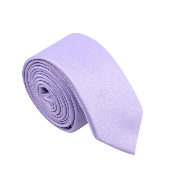 Lilac Solid Satin Slim Tie