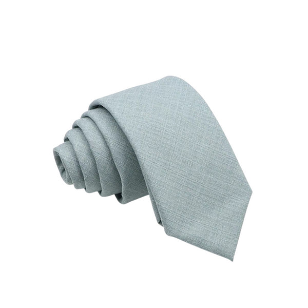Solid Non-Wrinkle Silver Sage Slim Tie