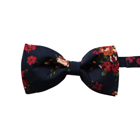 Hadley Black & Red Floral Bow Tie