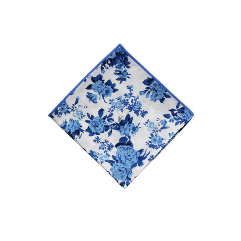 Harper Blue Floral Pocket Square