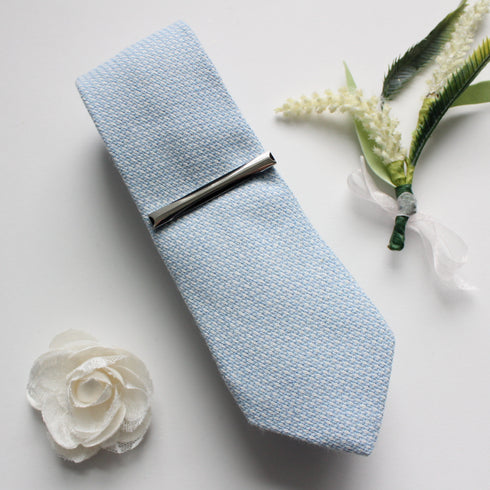 Jordan Light Blue Textured Cotton Tie