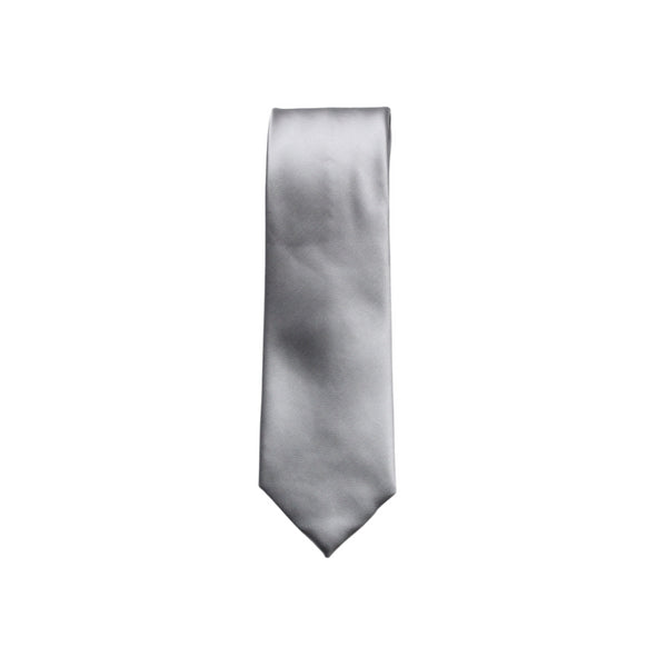 Mystic Silver Satin Skinny Tie