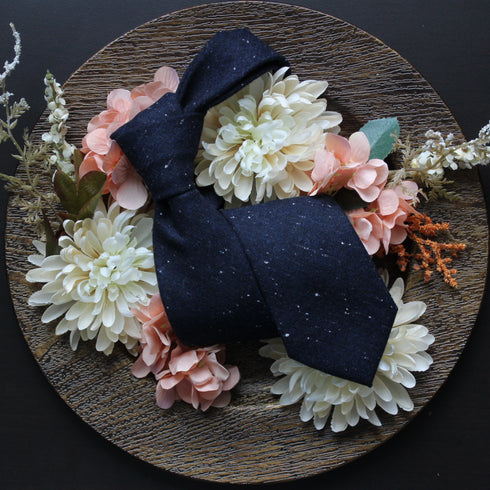 Ryan Dark Blue Wool Pocket Square