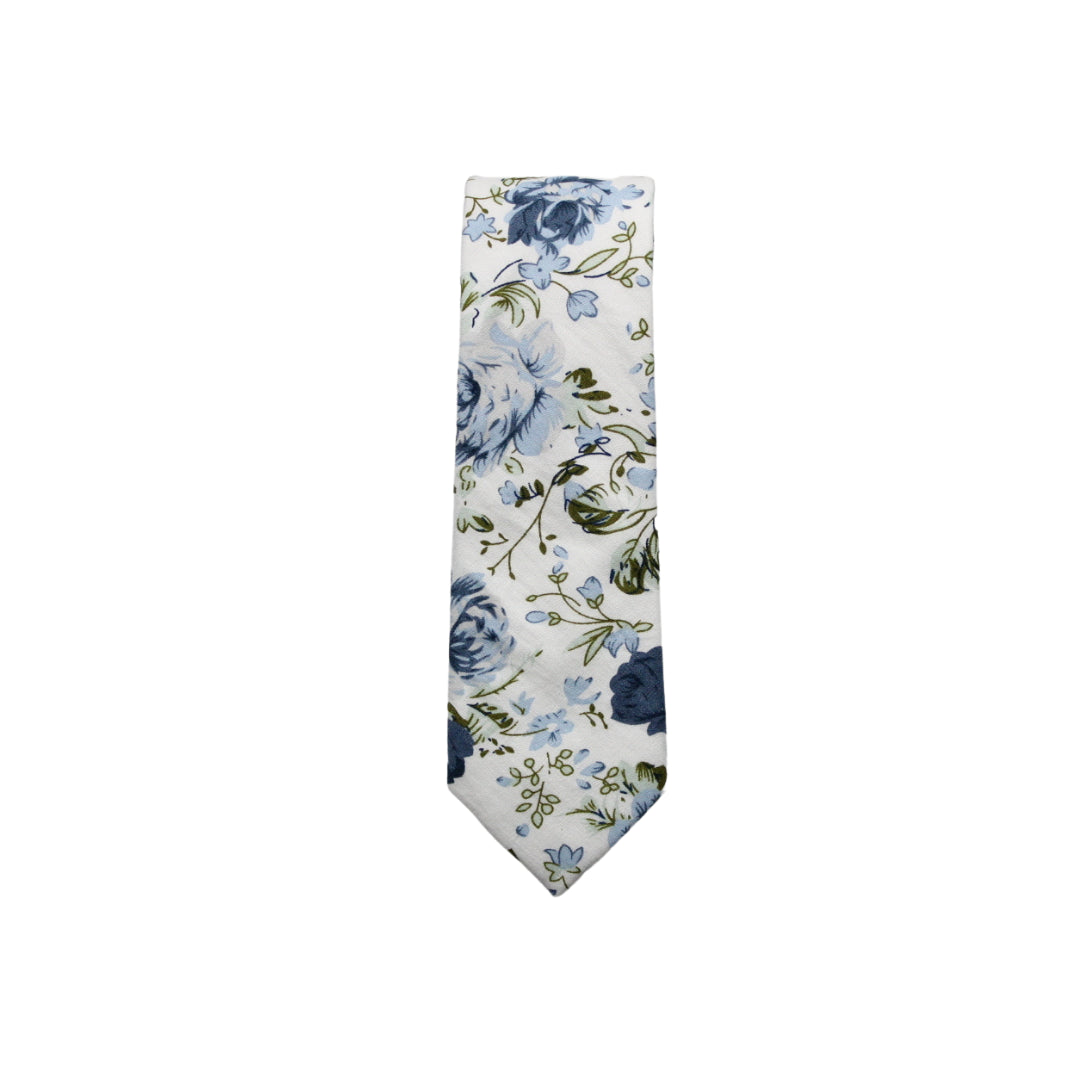 dusty blue patterned tie