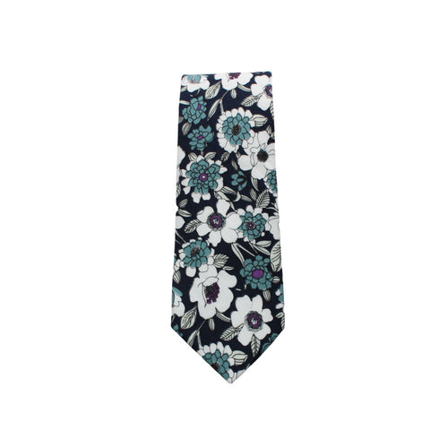 Stetson Blue Floral Skinny Tie & Pocket Square Set