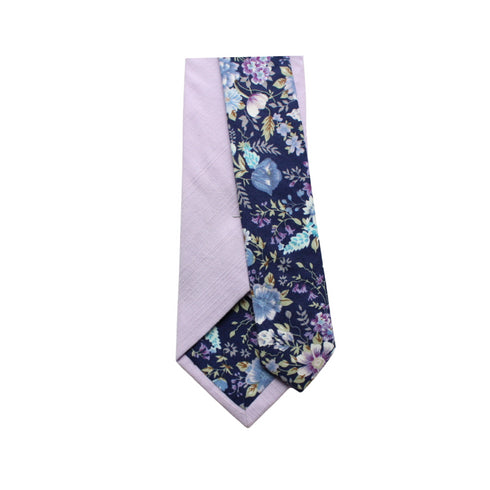 Lilac Two-Tone Solid & Purple Floral Pocket Square