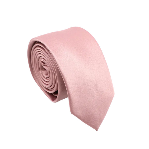 Dusty Rose Satin Skinny Tie