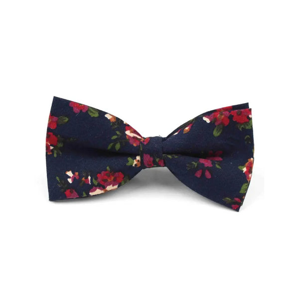 Hadley Black & Red Floral Bow Tie