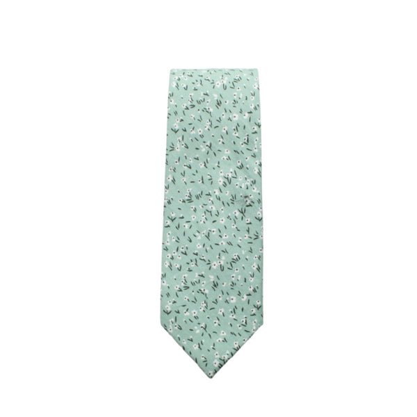 Kenyon Mint Green Floral Skinny Tie