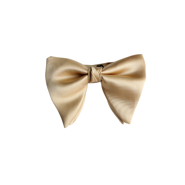 Gold Oversized Satin Bow Tie & Pocket Square Set