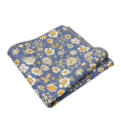 Chandler Blue & Yellow Floral Pocket Square