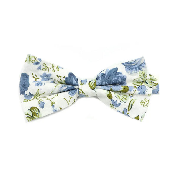 Sawyer Dusty Blue Floral Adult Pre-Tied Bow Tie