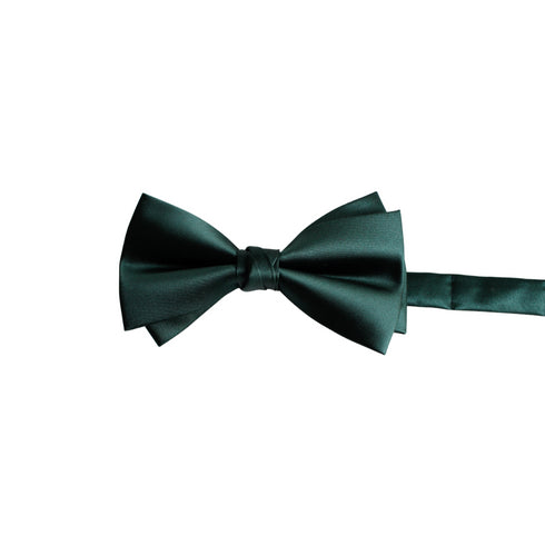Juniper Dark Green Double-Deck Satin Bow Tie Set