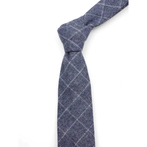Carson Blue Plaid Wool Tie