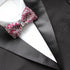Fuschia Hot Pink Rhinestone Crystal Bow Tie