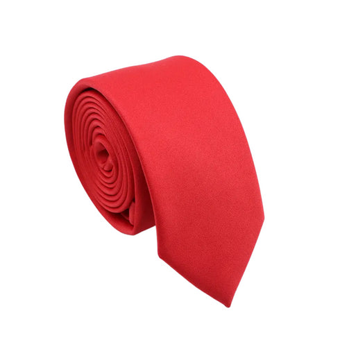 Red Satin Skinny Tie