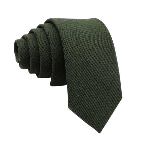 Flynn Olive Green Solid Traditional Wide Tie