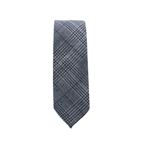 Teagan Blue Plaid Wool Tie