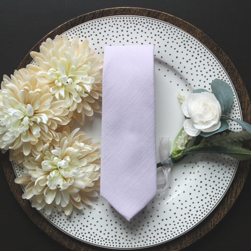 Lilac Solid Cotton Skinny Tie